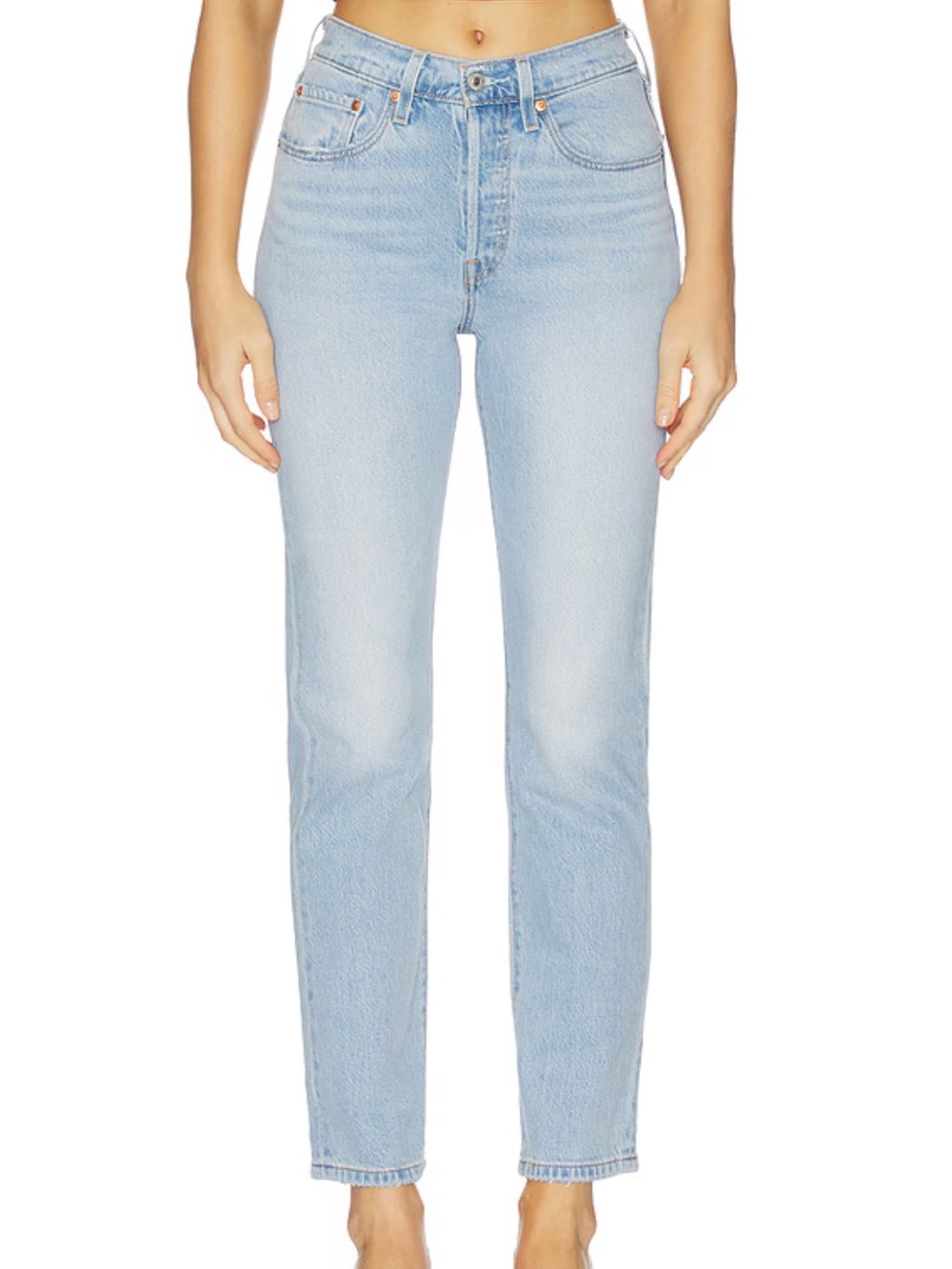 Levi's High-Rise Light Wash Straight Jeans